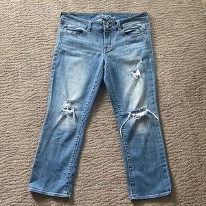 American Eagle distressed artist, stretch jeans
